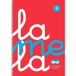 (7FTP04RJ) LAMELA CUADERNO ESPIRAL 80H FOLIO 90GR C/M CUADROVÍA 4MM CUBIERTA PP FLÚOR ROJO
