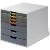 (760727) DURABLE MÓDULO SOBREMESA VARICOLOR 7 CAJONES PLÁSTICO A/CALIDAD GRIS/MULTICOLOR