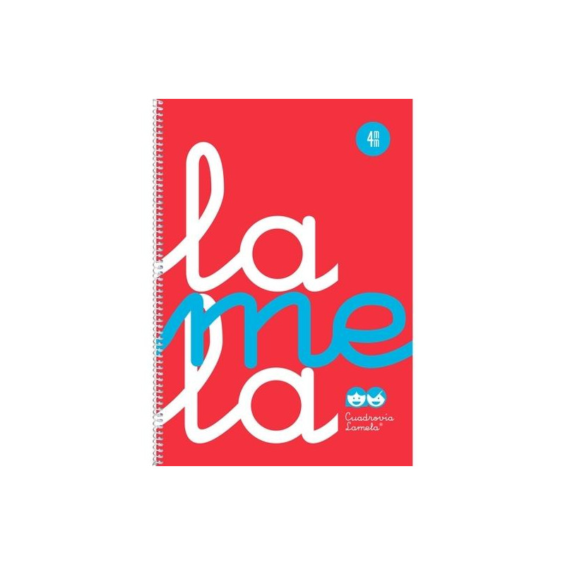 (7FTP05RJ) LAMELA CUADERNO ESPIRAL 80H FOLIO 90GR C/M CUADROVÍA 5MM CUBIERTA PP FLÚOR ROJO
