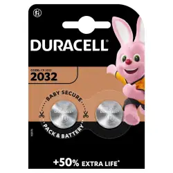 (940282/1021175) DURACELL PILA ESPECIAL CR2032 DE BOTÓN LITIO 3V BLISTER 2 + 50% EXTRA LIFE
