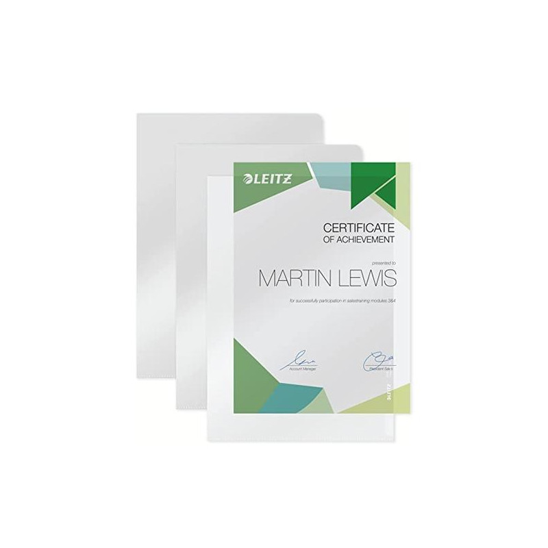 (41000203) LEITZ DOSSIER UÑERO PVP RÍGIDO 150 MICRAS A4 CAJA 100 UNIDADES BLANCO TRANSLÚCIDO