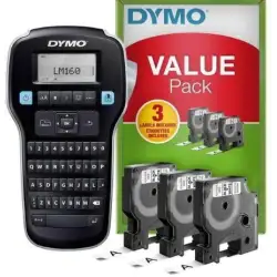 (2142267/2181011) DYMO ETIQUETADORA - ROTULADORA ELECTRÓNICA LM160 + 3 CINTAS D1 DE 12MM NEGRO SOBRE BLANCO (45013) (VALUE PACK)