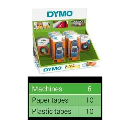 (2145831/2188209) DYMO ETIQUETADORA - ROTULADORA ELECTRÓNICA LETRATAG LT-100H (6 UD.) + (10 UD.) CINTA 91201