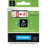 (S0720550) DYMO CINTA DE TRANSFERENCIA TERMICA D1 45015. ETIQUETAS ESTÁNDAR ROJO SOBRE BLANCO DE 12MMX7M. POLIESTER AUTOADHES...