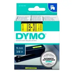 (S0720730) DYMO CINTA DE TRANSFERENCIA TERMICA D1 40918. NEGRO SOBRE AMARILLO DE 9MMX7M. POLIESTER AUTOADHESIVA