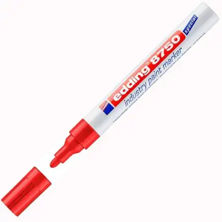(8750-02) EDDING MARCADOR PERMANENTE DE TINTA OPACA INDUSTRIAL 8750 ROJO