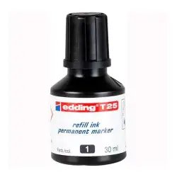 (T25001) EDDING FRASCO DE TINTA T25 PARA ROTULADOR PERMANENTE 30ML NEGRO