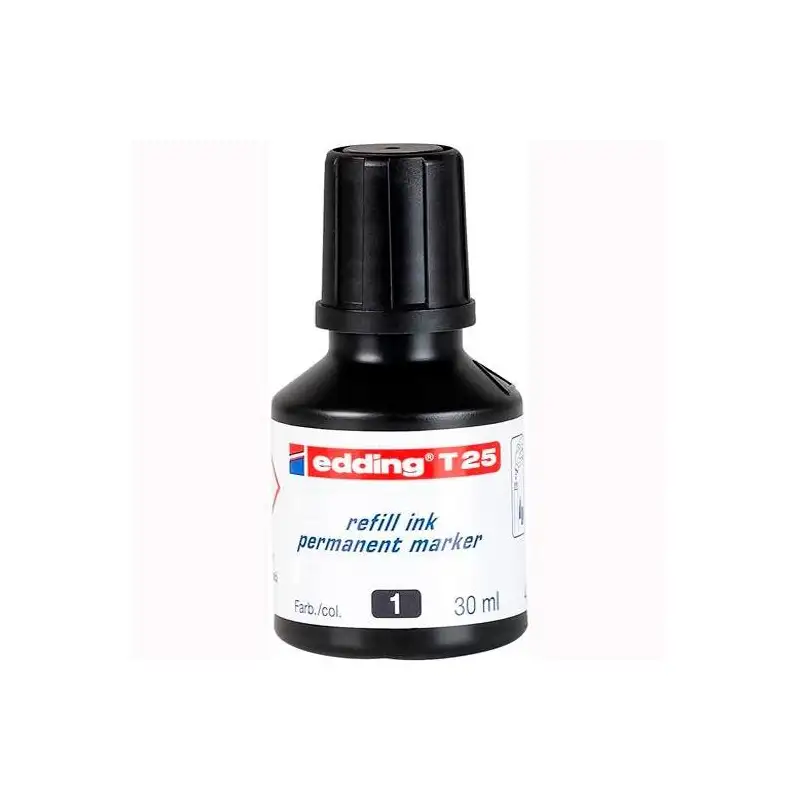 (T25001) EDDING FRASCO DE TINTA T25 PARA ROTULADOR PERMANENTE 30ML NEGRO