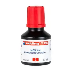 (T25002) EDDING FRASCO DE TINTA T25 PARA ROTULADOR PERMANENTE 30ML ROJO