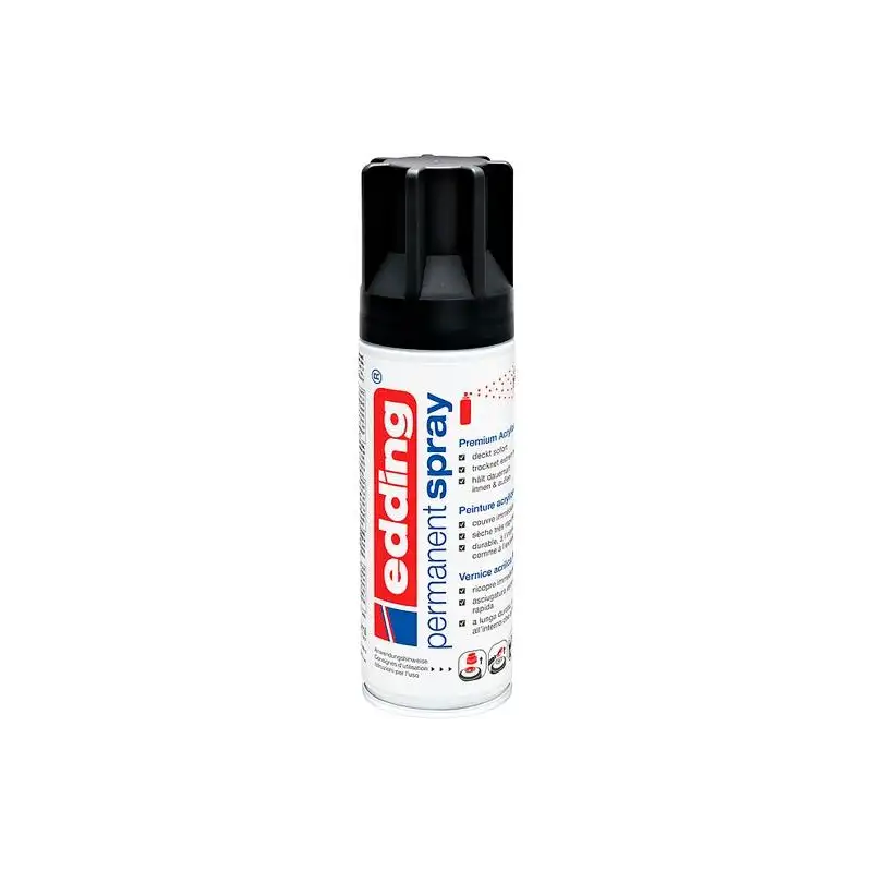 (5200-901) EDDING PINTURA PERMANENTE EN SPRAY BOTE 200ML NEGRO MATE