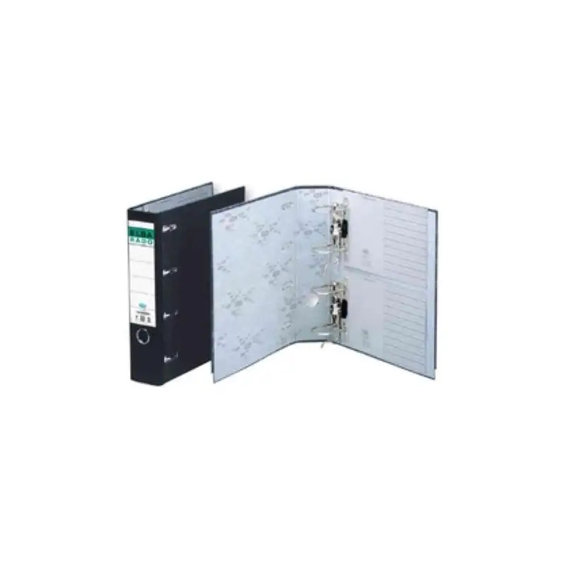 (100551836) ELBA ARCHIVADOR DOBLE MECANISMO LOMO ANCHO RADO A4 CARTÓN EXTRA RÍGIDO JASPEADO NEGRO