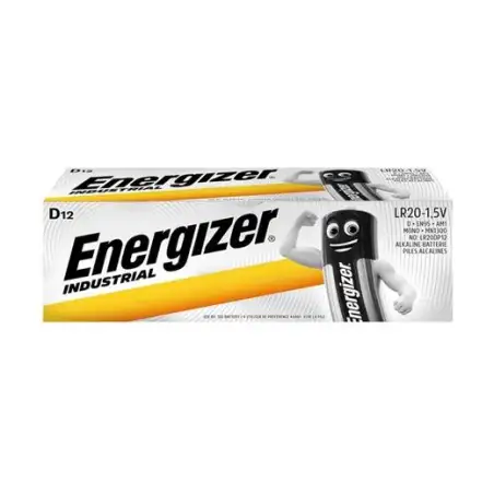 (ENEINDLR20C12) ENERGIZER PILA INDUSTRIAL ALCALINAS - LR20 - PACK 12 UDS