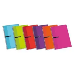 (100430066) ENRI CUADERNO ESPIRAL 80H FOLIO 60GR 4X4M C/MARGEN TAPAS DURAS C/SURTIDOS