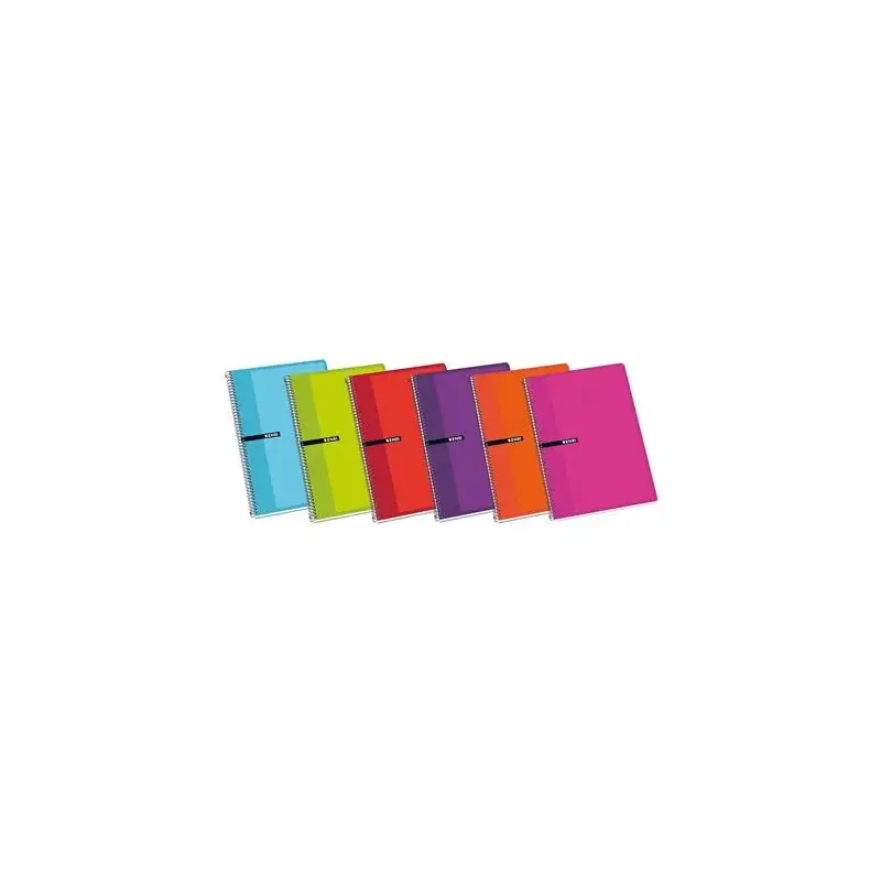 (100430066) ENRI CUADERNO ESPIRAL 80H FOLIO 60GR 4X4M C/MARGEN TAPAS DURAS C/SURTIDOS
