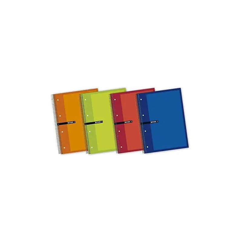 (100430093) ENRI CUADERNO ESPIRAL MICROPERFORADO 120H+40H A4+ 5X5MM 4 TALADROS 5 BANDAS COLOR T/EXTRADURAS C/SURTIDOS