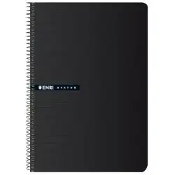 (100435750) ENRI CUADERNO ESPIRAL TAPA DURA 100H FOLIO 70GR CUADRÍCULA 4X4 NEGRO