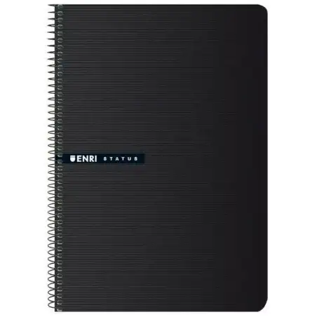 (100435750) ENRI CUADERNO ESPIRAL TAPA DURA 100H FOLIO 70GR CUADRÍCULA 4X4 NEGRO
