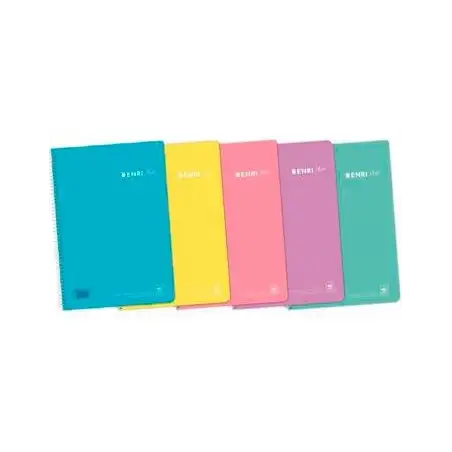 (400150287) ENRI CUADERNO ESPIRAL FOLIO 80H 4X4MM C/M TAPA PP C/SURTIDOS PASTEL