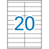 (01299) APLI ETIQUETAS ADHESIVAS 105X29MM INKJET/LÁSER C/RECTOS 20 X 100H BLANCO