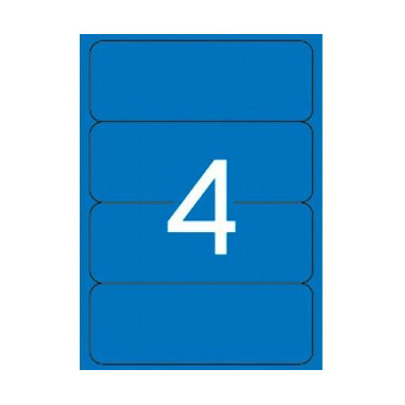 (01375) APLI ETIQUETAS ADHESIVAS ESPECIAL ARCHIVO 190X61MM INKJET/LÁSER C/ROMOS 4 X 20H AZUL