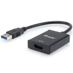 (133385) EQUIP CABLE ADAPTADOR USB 3.0 MACHO A HDMI HEMBRA NEGRO
