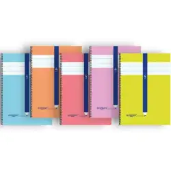 (NSFB4) LAMELA ERIGGAN CUADERNO ESPIRAL 80H FOLIO 70GR 4X4MM TAPA CARTONCILLO C/SURTIDOS