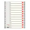 (100106) ESSELTE ÍNDICE NUMÉRICO MULTITALADRO SEPARADOR 1-12 POLIPROPILENO A4 GRIS CON CARÁTULA ÍNDICE CARTÓN COLOR