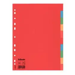 (100201) ESSELTE SEPARADORES MULTITALADRO CARTÓN A4 10 POSICIONES COLORES