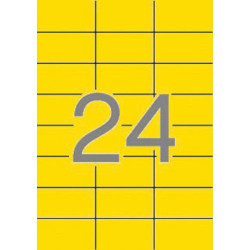 (01591) APLI ETIQUETAS ADHESIVAS 70X37MM INKJET/LÁSER C/RECTOS 24 X 20H AMARILLO FLUORESCENTE