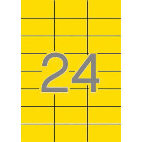 (01591) APLI ETIQUETAS ADHESIVAS 70X37MM INKJET/LÁSER C/RECTOS 24 X 20H AMARILLO FLUORESCENTE