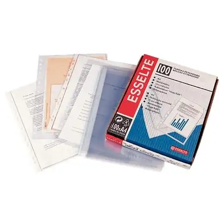 (46134) ESSELTE FUNDA PP 16 TALADROS PIEL DE NARANJA 80 MICRAS FOLIO -100U-