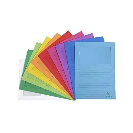 (50000E) EXACOMPTA SUBCARPETA A4 FOREVER CON VENTANA SURTIDAS 120GR -50U-