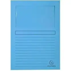 (50106E) EXACOMPTA SUBCARPETA A4 FOREVER CON VENTANA AZUL CLARO 120GR -100U-