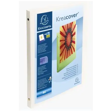 (51189E) EXACOMPTA CARPETA DE ANILLAS 4X15MM KREA COVER A4 PERSONALIZABLE PP OPACO BLANCO