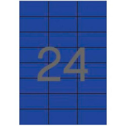 (01592) APLI ETIQUETAS ADHESIVAS 70X37MM INKJET/LÁSER C/RECTOS 24 X 20H AZUL
