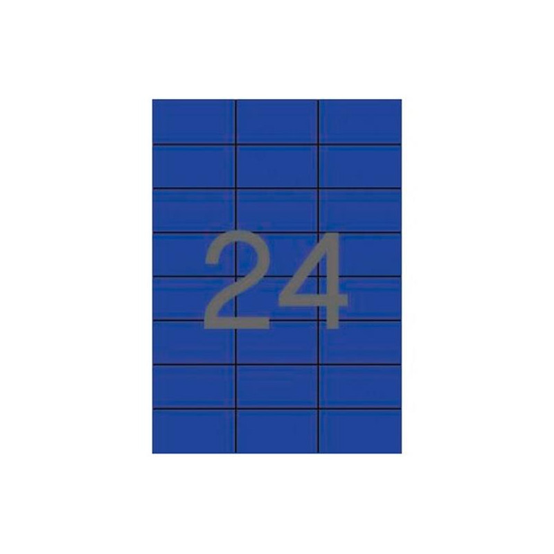 (01592) APLI ETIQUETAS ADHESIVAS 70X37MM INKJET/LÁSER C/RECTOS 24 X 20H AZUL