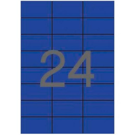 (01592) APLI ETIQUETAS ADHESIVAS 70X37MM INKJET/LÁSER C/RECTOS 24 X 20H AZUL