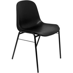 (PACK423NE) PIQUERAS Y CRESPO PACK DE 4 SILLAS FIJAS APILABLES BETA ASIENTO Y RESPALDO PVC NEGRO