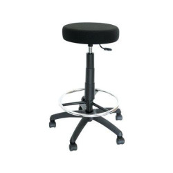 (T10ARAN840) PIQUERAS Y CRESPO TABURETE TOLOSA GIRATORIO REGULABLE CON ARO REPOSAPIÉS TAPIZADO ARAN NEGRO