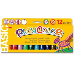 (10731) PLAYCOLOR TÉMPERAS SÓLIDAS BASIC ONE BARRA ESTUCHE DE 12 C/SURTIDOS