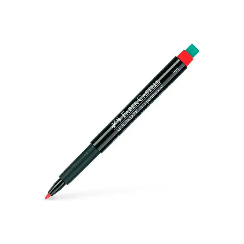 (151321) FABER CASTELL ROTULADOR PERMANENTE MULTIFUNCIONAL MULTIMARK F CON GOMA INTEGRADA ROJO