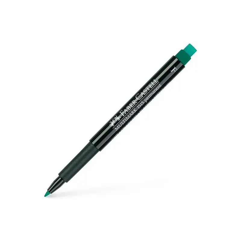 (151363) FABER CASTELL ROTULADOR PERMANENTE MULTIFUNCIONAL MULTIMARK F CON GOMA INTEGRADA VERDE