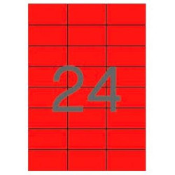 (01593) APLI ETIQUETAS ADHESIVAS 70X37MM INKJET/LÁSER C/RECTOS 24 X 20H ROJO