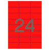 (01593) APLI ETIQUETAS ADHESIVAS 70X37MM INKJET/LÁSER C/RECTOS 24 X 20H ROJO
