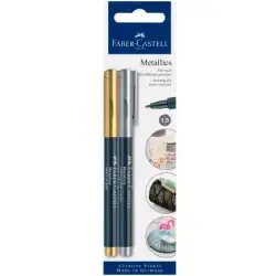 (160796) FABER CASTELL ROTULADORES CREATIVE STUDIO METALLICS MARKER COLORES METÁLICOS -BLISTER 2U-