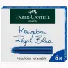 (185506) FABER CASTELL CARTUCHO TINTA BORRABLE AZUL ESTUCHE 6 UD