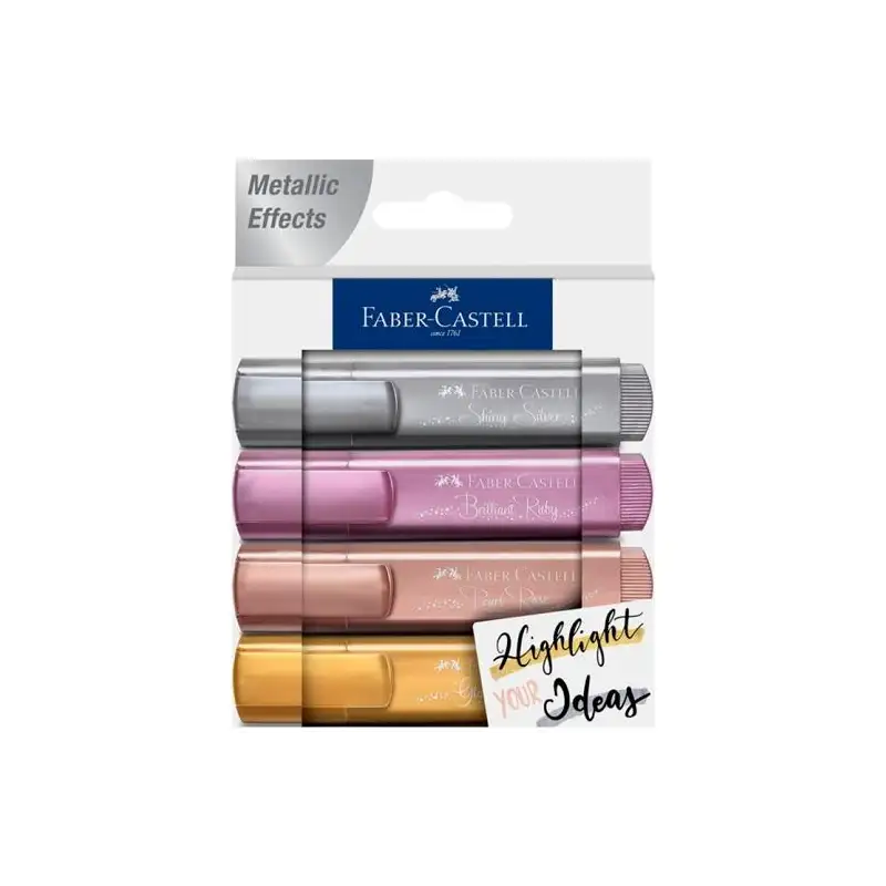 (254674) FABER CASTELL MARCADOR TEXTLINER 46 SURTIDO METÁLICO -4U-