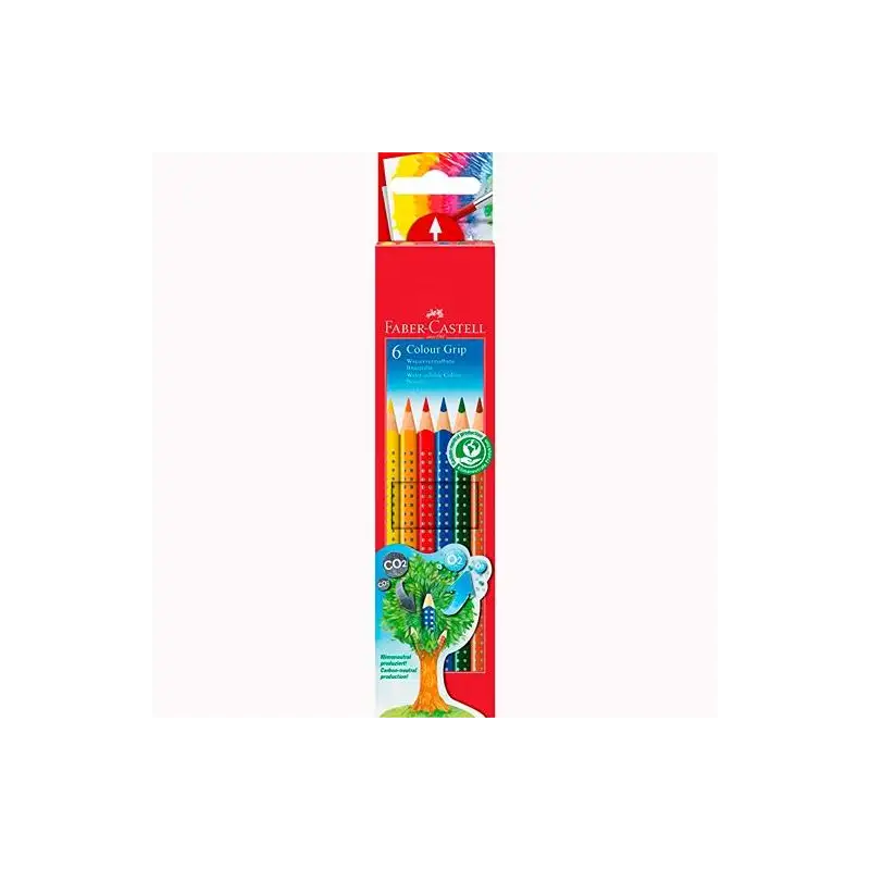 (112406) FABER CASTELL LÁPICES DE COLORES COLOUR GRIP C/SURTIDOS ESTUCHE 6 UD