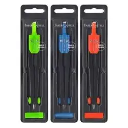 (174100) FABER CASTELL COMPAS ESCOLAR SURTIDO 3 COLORES