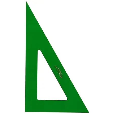 (666-12) FABER CASTELL CARTABÓN SIN GRADUAR 12CM VERDE